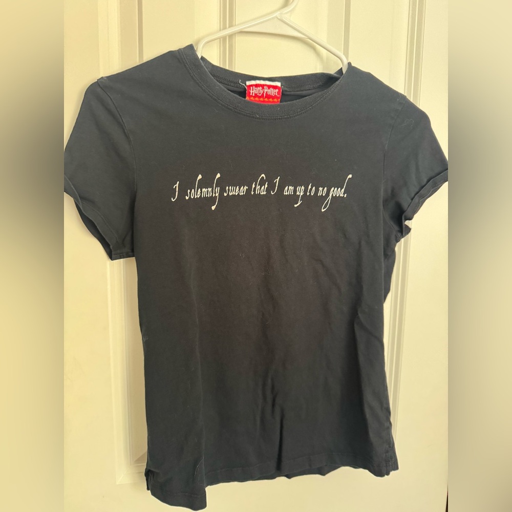 Warner Bros. Black Harry Potter Tee with White Script